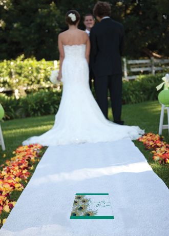 Exclusive Personalized Feather Aisle Runner Image