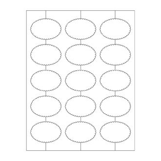 Printable Scallop Oval Favor Tags - 3 sheets of 15 | David's Bridal