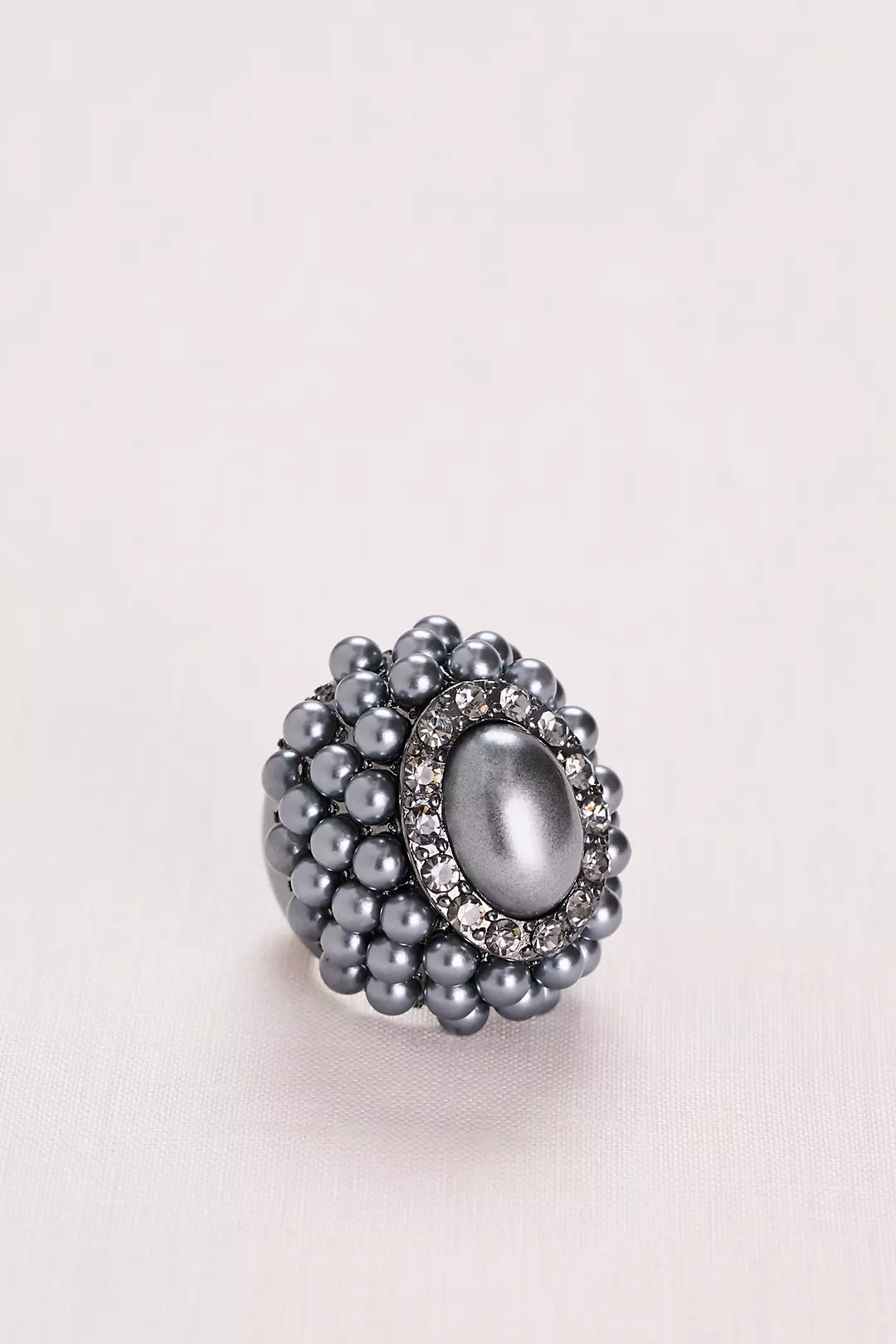 Midnight Pearl and Pave Cluster Ring Image