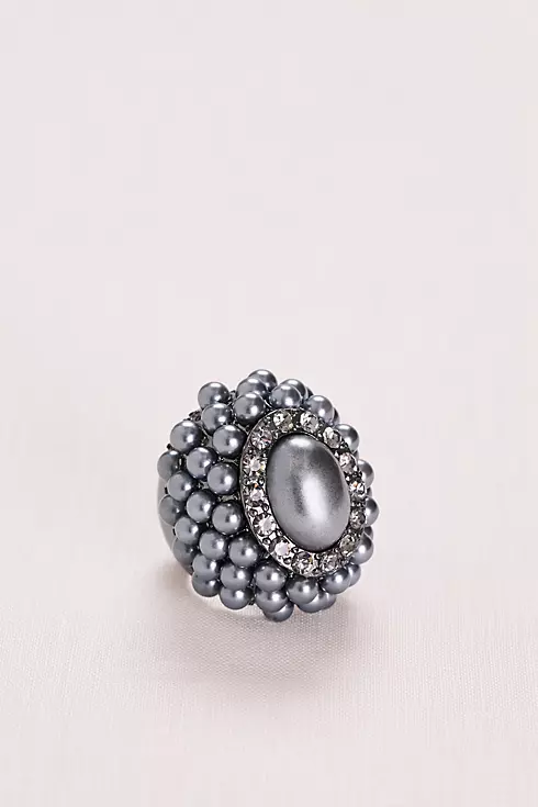 Midnight Pearl and Pave Cluster Ring Image 1