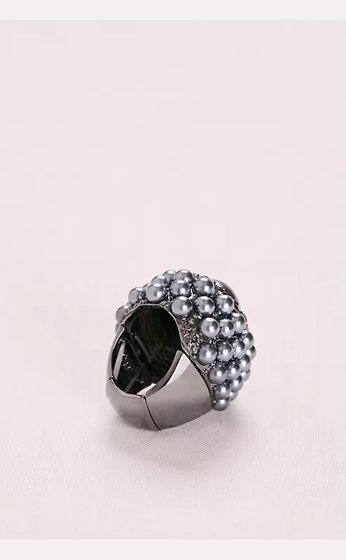 Midnight Pearl and Pave Cluster Ring Image 2