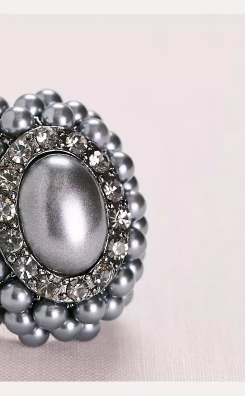 Midnight Pearl and Pave Cluster Ring Image 3