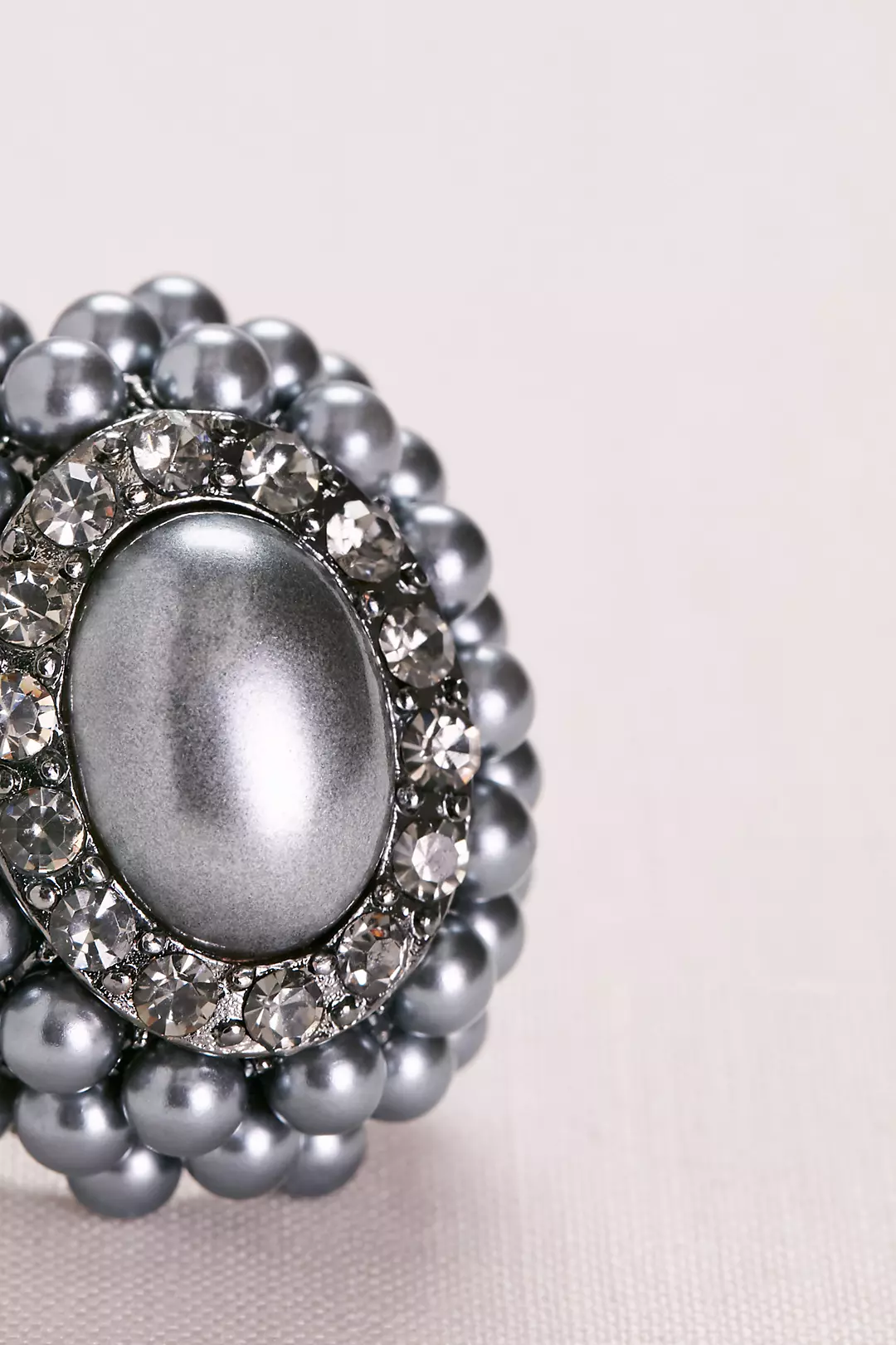 Midnight Pearl and Pave Cluster Ring Image 3