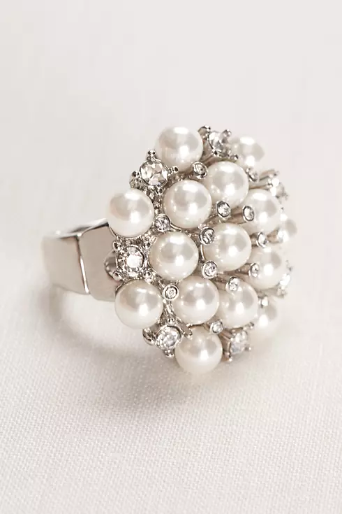 Pearl and Crystal Cluster Ring Image 2