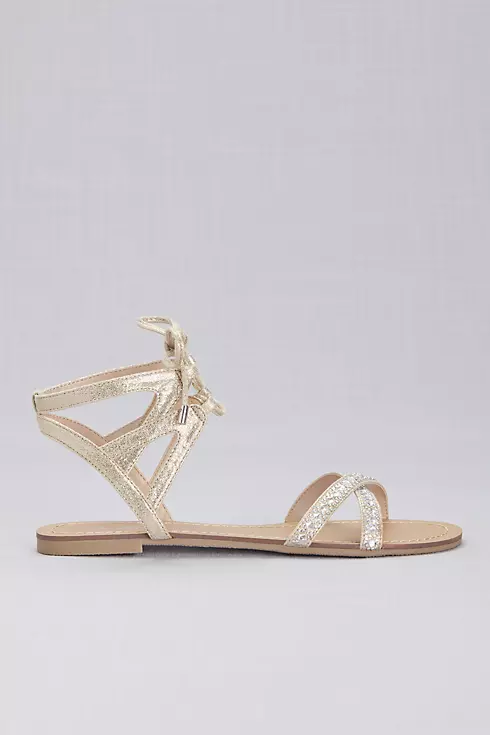Ankle-Tie Jeweled Crisscross Sandals  Image 3
