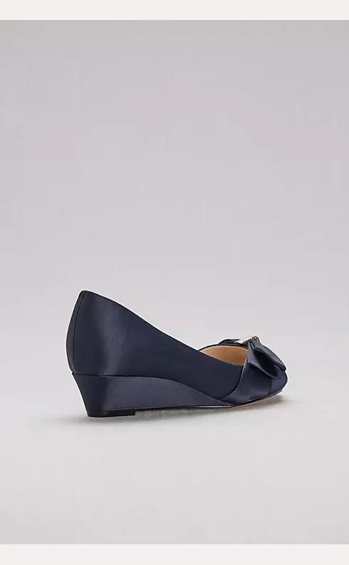 Peep Toe Mini-Wedges with Bow Detail Image 2