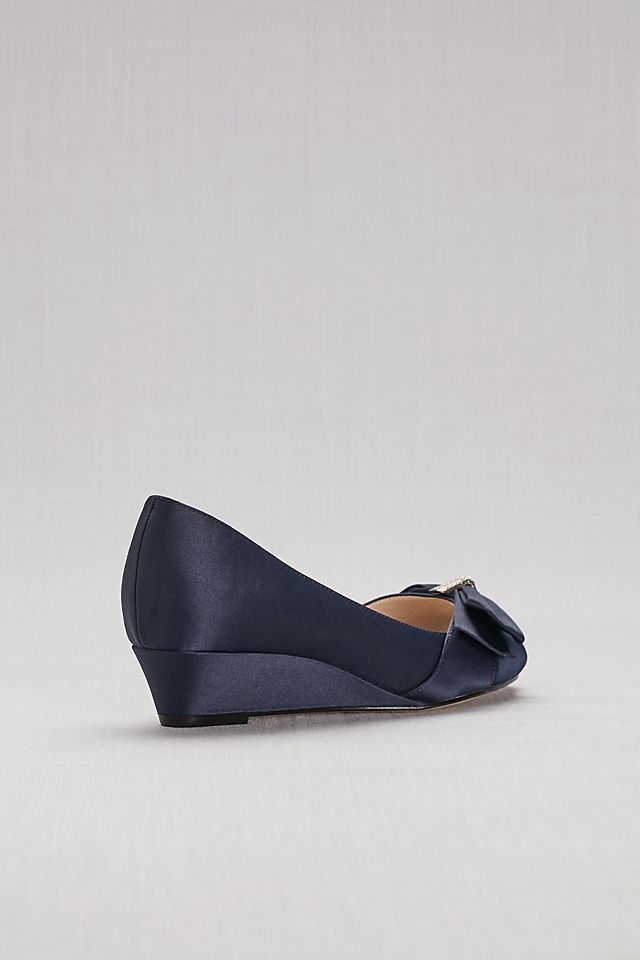 Peep Toe Mini-Wedges with Bow Detail Image 5