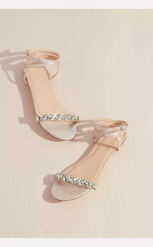 Shimmery Wrap-Around Flat Sandals with Crystals Image 4