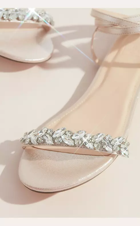Shimmery Wrap-Around Flat Sandals with Crystals Image 3
