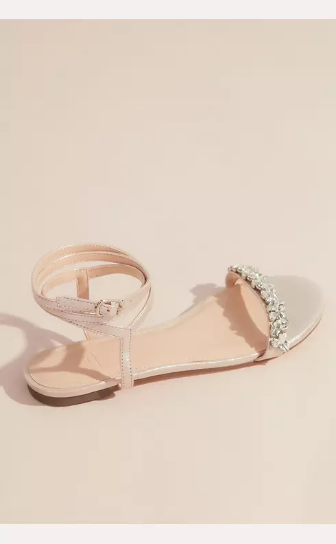 Shimmery Wrap-Around Flat Sandals with Crystals Image 2
