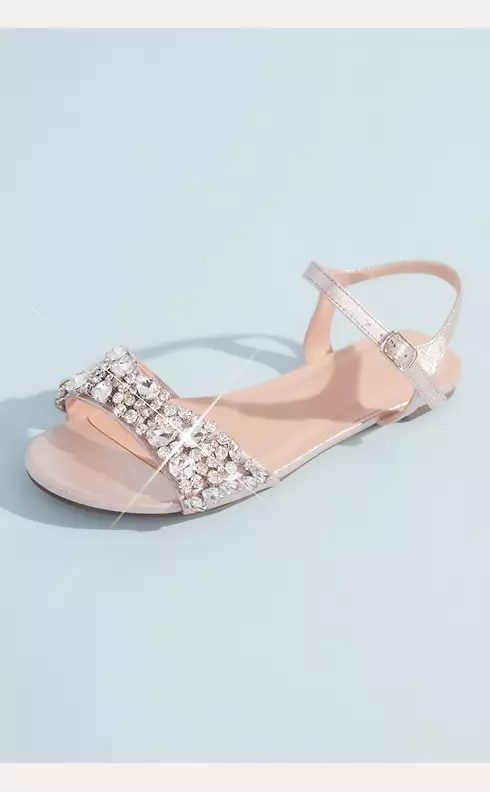 Shimmery Quarter-Strap Crystal Toe Sandals Image 1