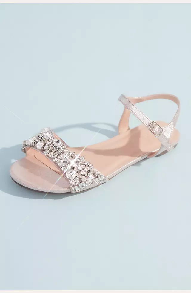 Shimmery Quarter-Strap Crystal Toe Sandals Image