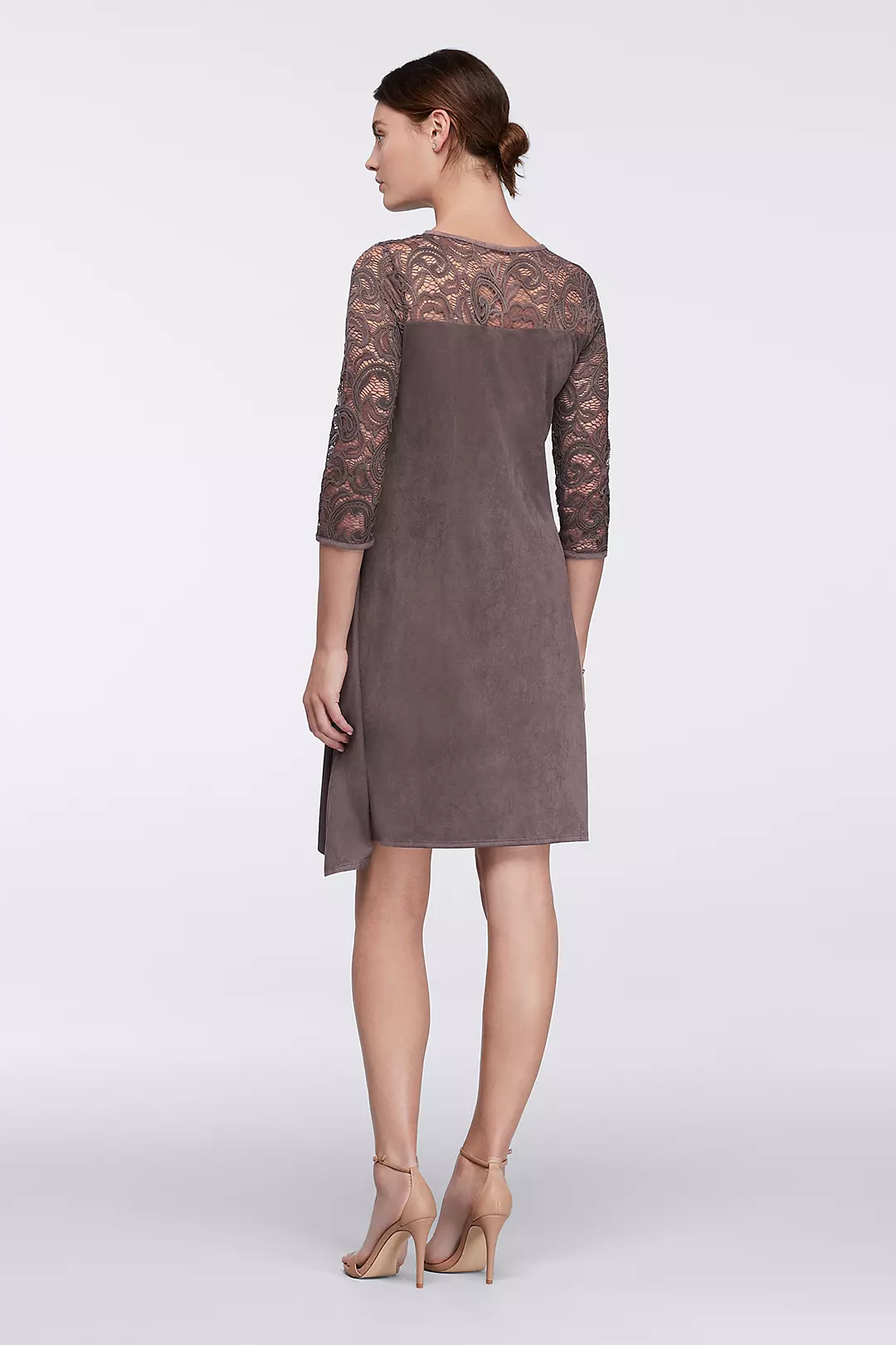 Lace and Faux-Suede Swing Dress Image 2