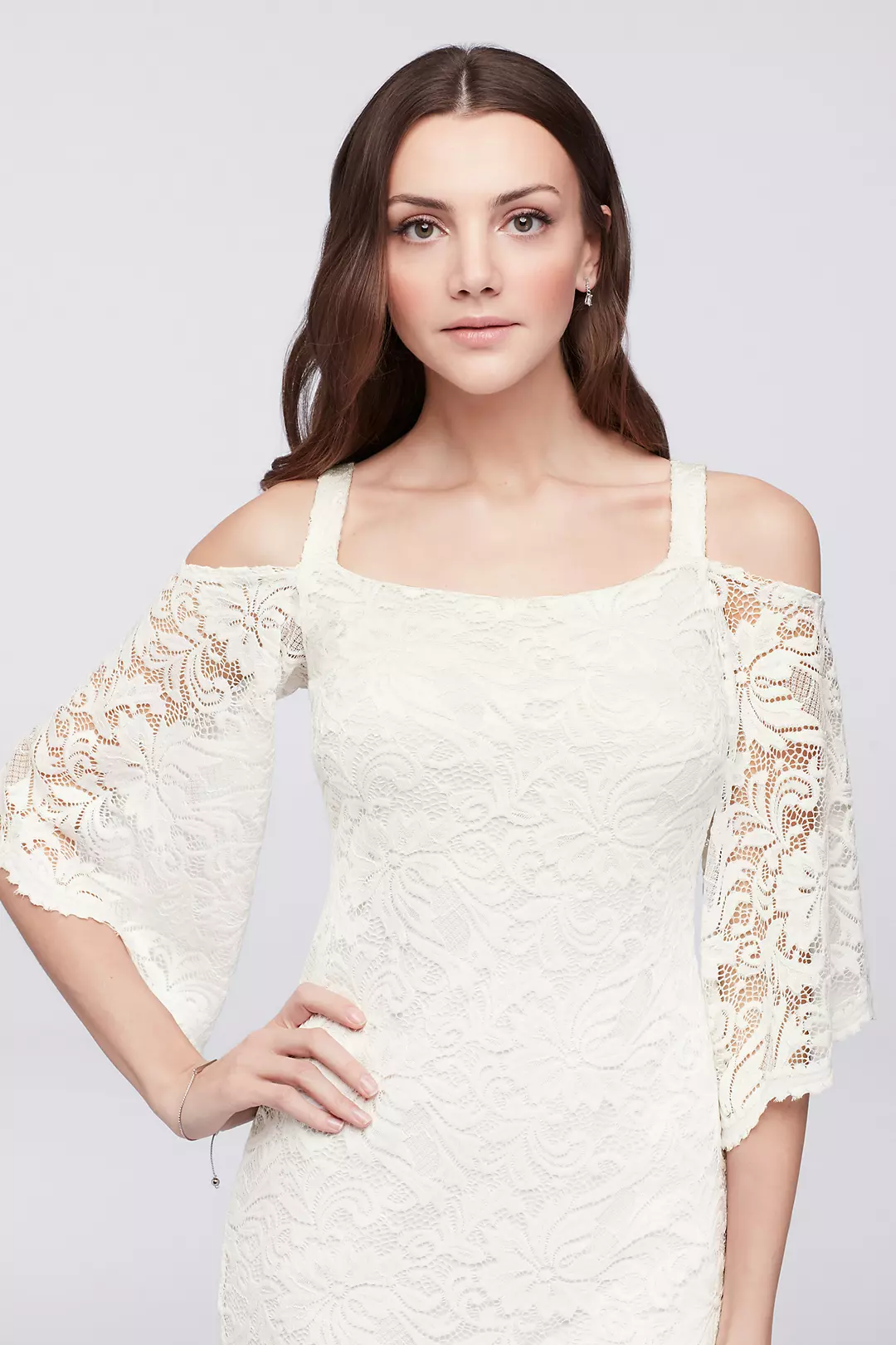 Cold-Shoulder Lace  Sheath Dress Image 3