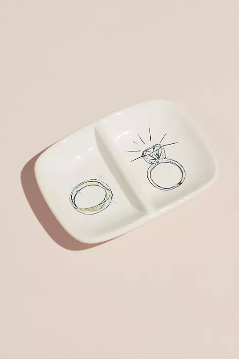 Ceramic His and Hers Wedding Ring Dish Image 1