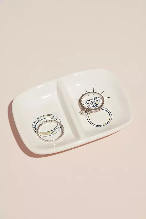 Ceramic His and Hers Wedding Ring Dish Image 2