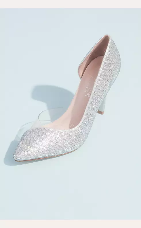 Tonal Crystal Pointed Toe Heels with Clear Detail Image 1