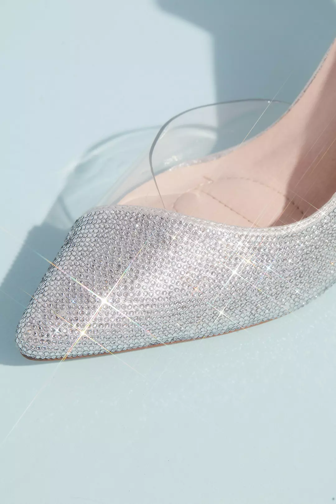 Tonal Crystal Pointed Toe Heels with Clear Detail Image 3