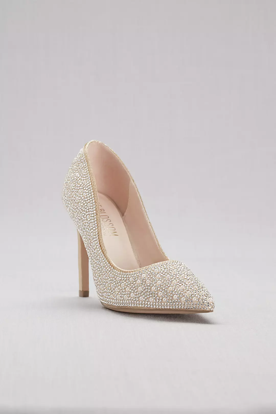 Pointed-Toe Pumps with Pearl and Crystal Detail Image