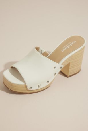 Cool Planet by Steve Madden White Heeled Sandals (Sustainable Platform Mule Sandals)