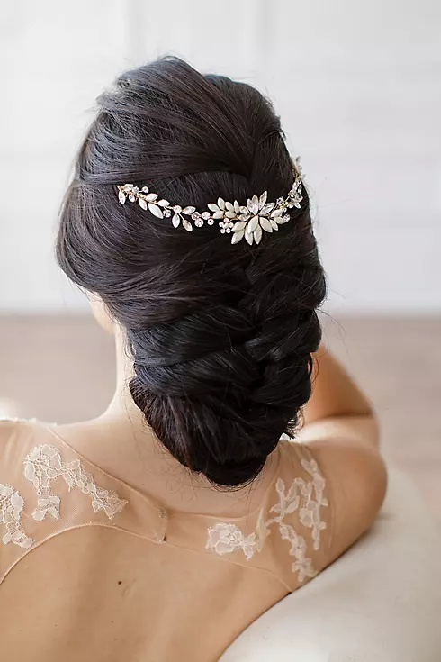Swarovski Crystal Marquise Floral Halo with Combs Image 3