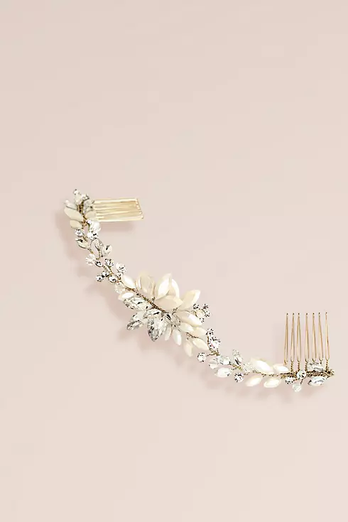 Swarovski Crystal Marquise Floral Halo with Combs Image 6
