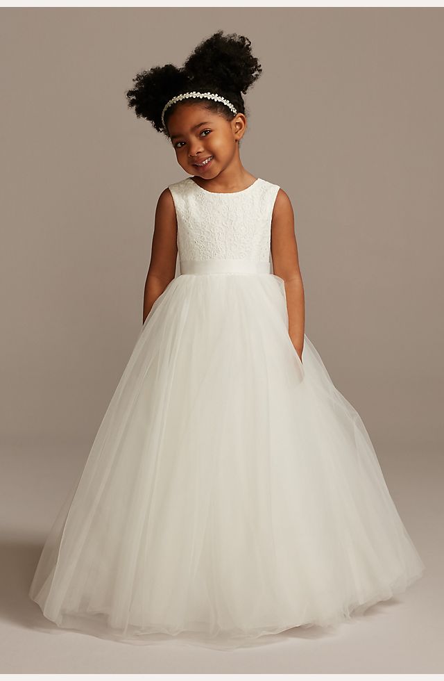 Ball Gown Flower Girl Dress with Heart Cutout Image 1