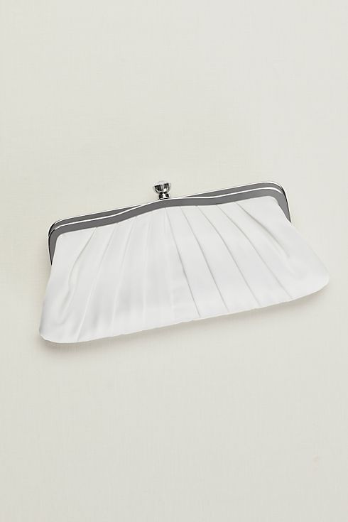 Vintage-Inspired Pleated Satin Clutch  Image 1