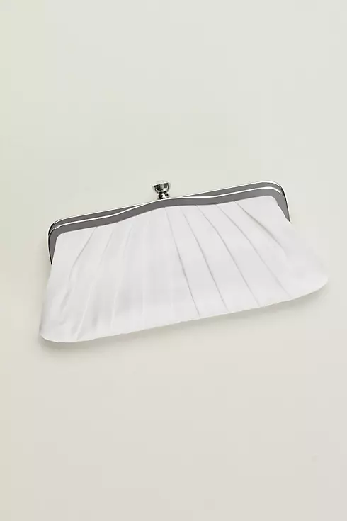 Vintage-Inspired Pleated Satin Clutch  Image 1