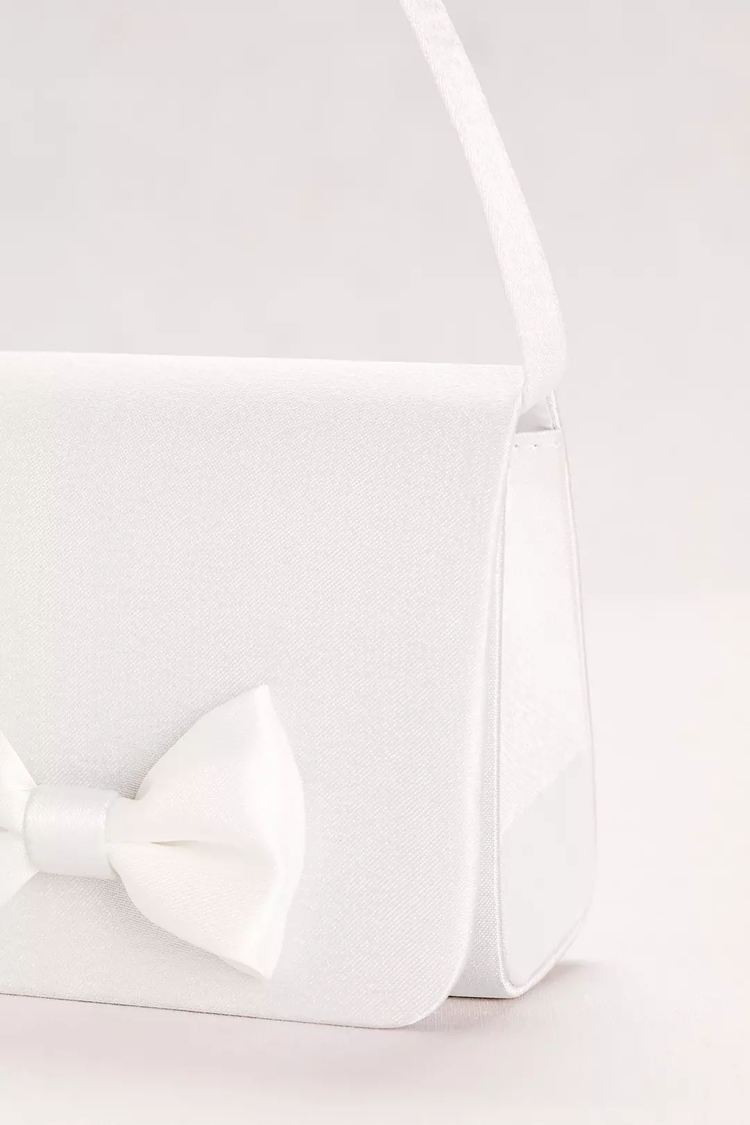 Satin Flower Girl Handbag with Bow Detail Image 3