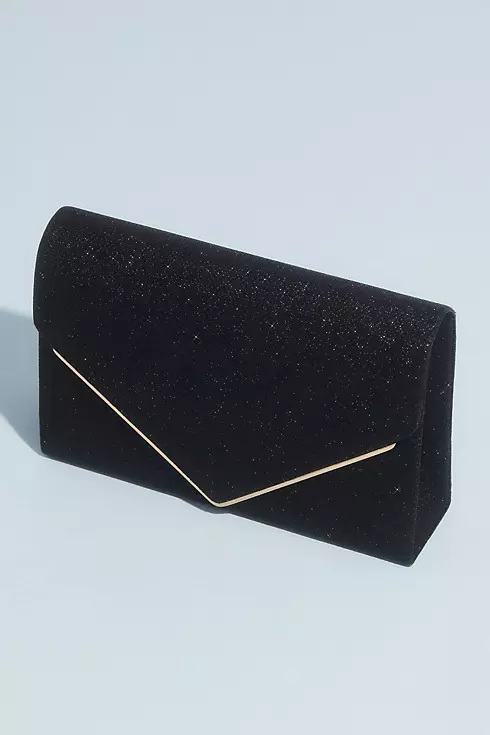 Glitter Knit Envelope Clutch with Metal Edge Image 1