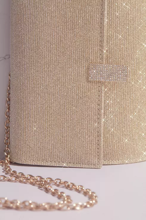 Glitter Knit Fold Clutch with Pave Crystal Clasp Image 3