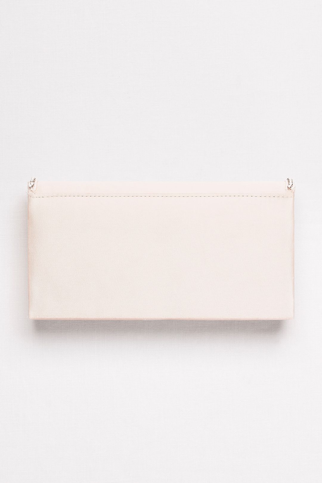 Hard-Sided Satin Clutch with White Beading Image 2
