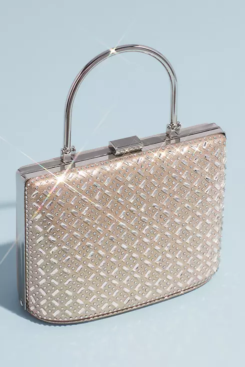 Metallic Crystal Hatch Bracelet Handle Handbag Image 1