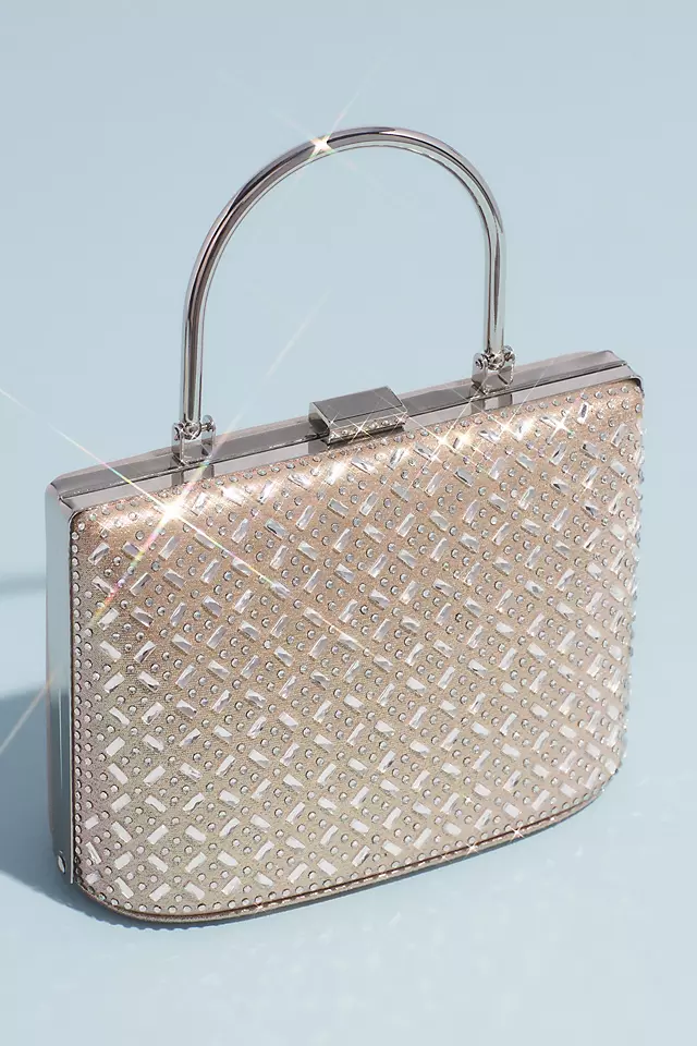 Metallic Crystal Hatch Bracelet Handle Handbag Image