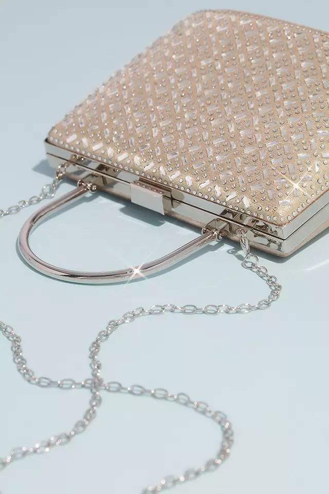 Metallic Crystal Hatch Bracelet Handle Handbag Image 3