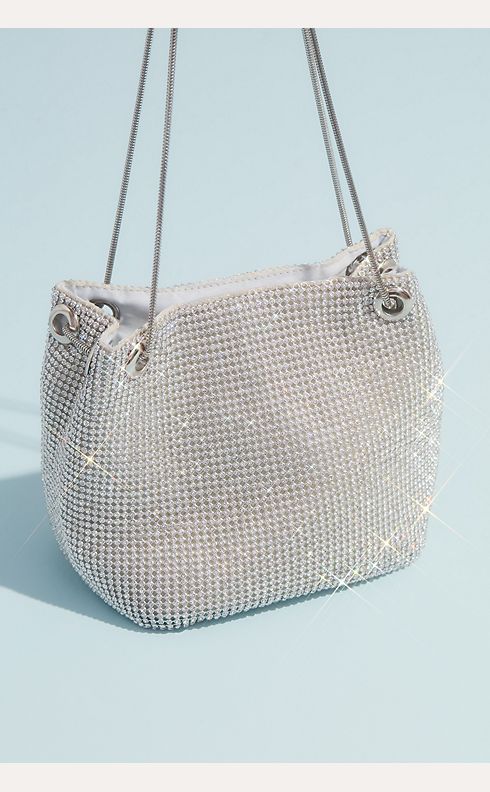 Iridescent mesh bucket bag