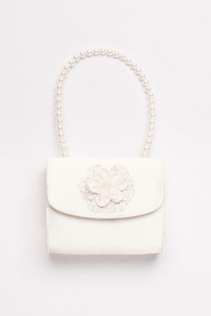 Pearl Flower Handbag, Beige