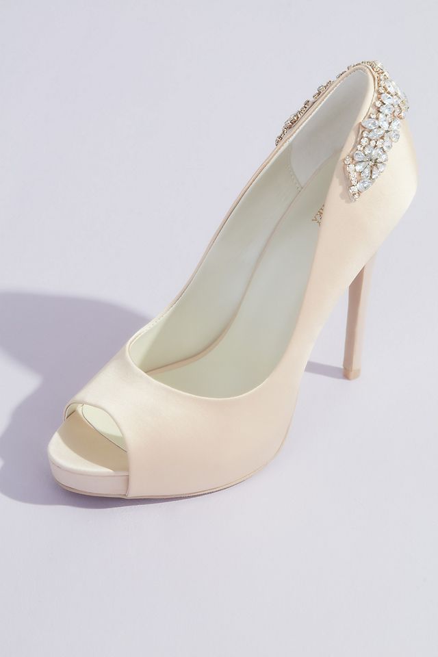 champagne platform heels