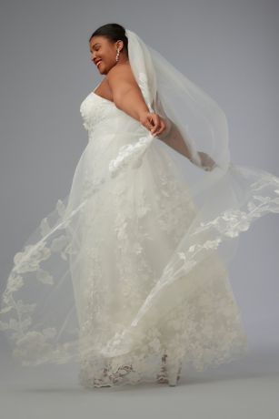 Reimagine Recycled Lace Chapel Veil | David's Bridal
