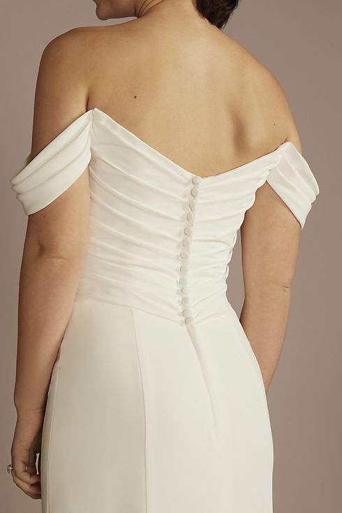 Recycled Crepe Swag Sleeve Wedding Dress Image 5