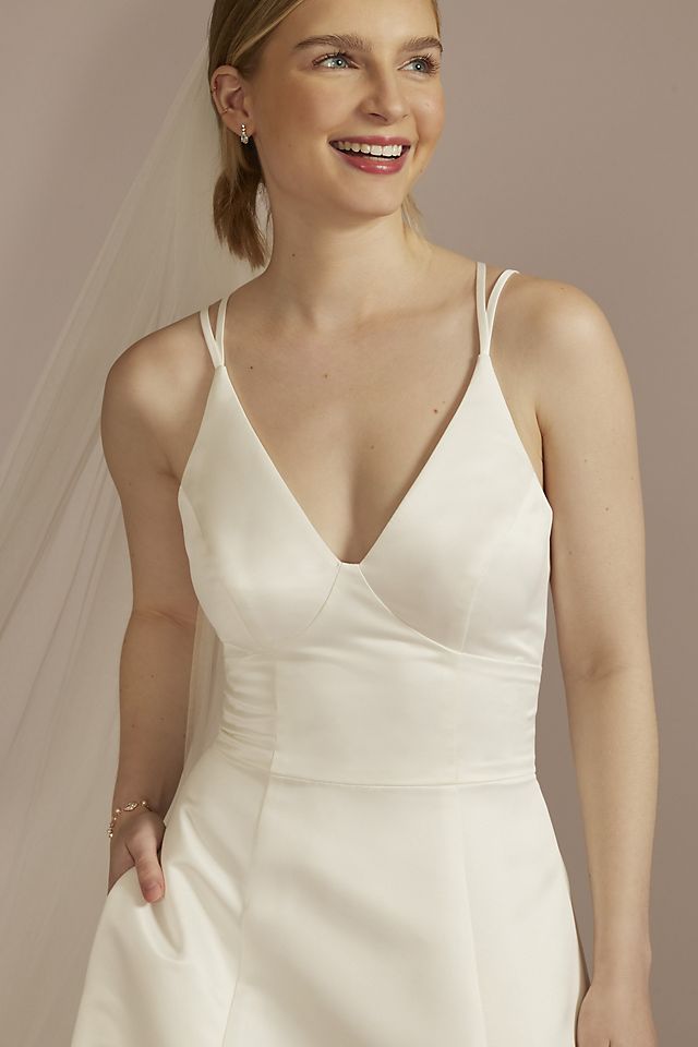 Recycled Satin Double Strap A-Line Wedding Dress Image 3