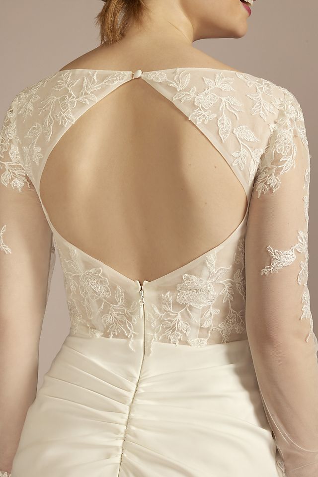 Recycled Lace Sheer Long Sleeve Wedding Dress Image 4