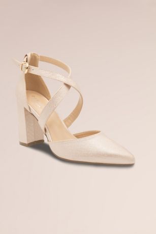 Rylee High Block Heel Closed Toe Heels | David's Bridal