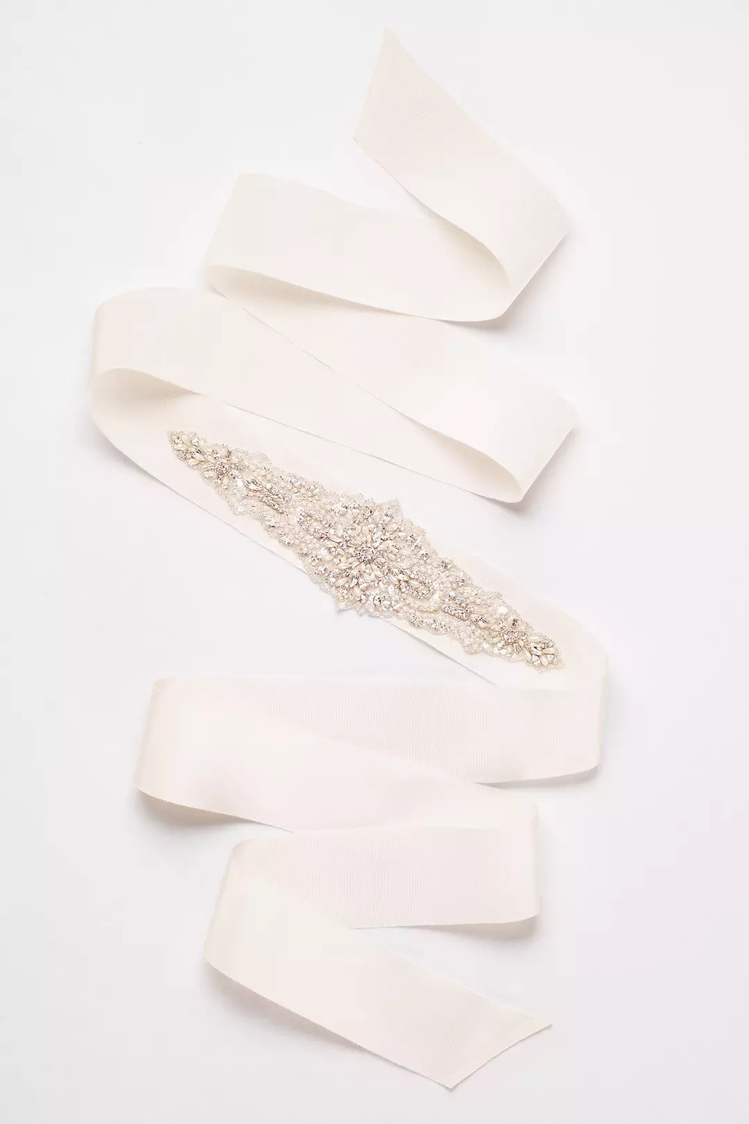 Wide Grosgrain Ribbon Sash with Statement Beading Image