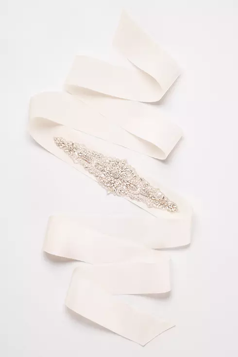 Wide Grosgrain Ribbon Sash with Statement Beading Image 1