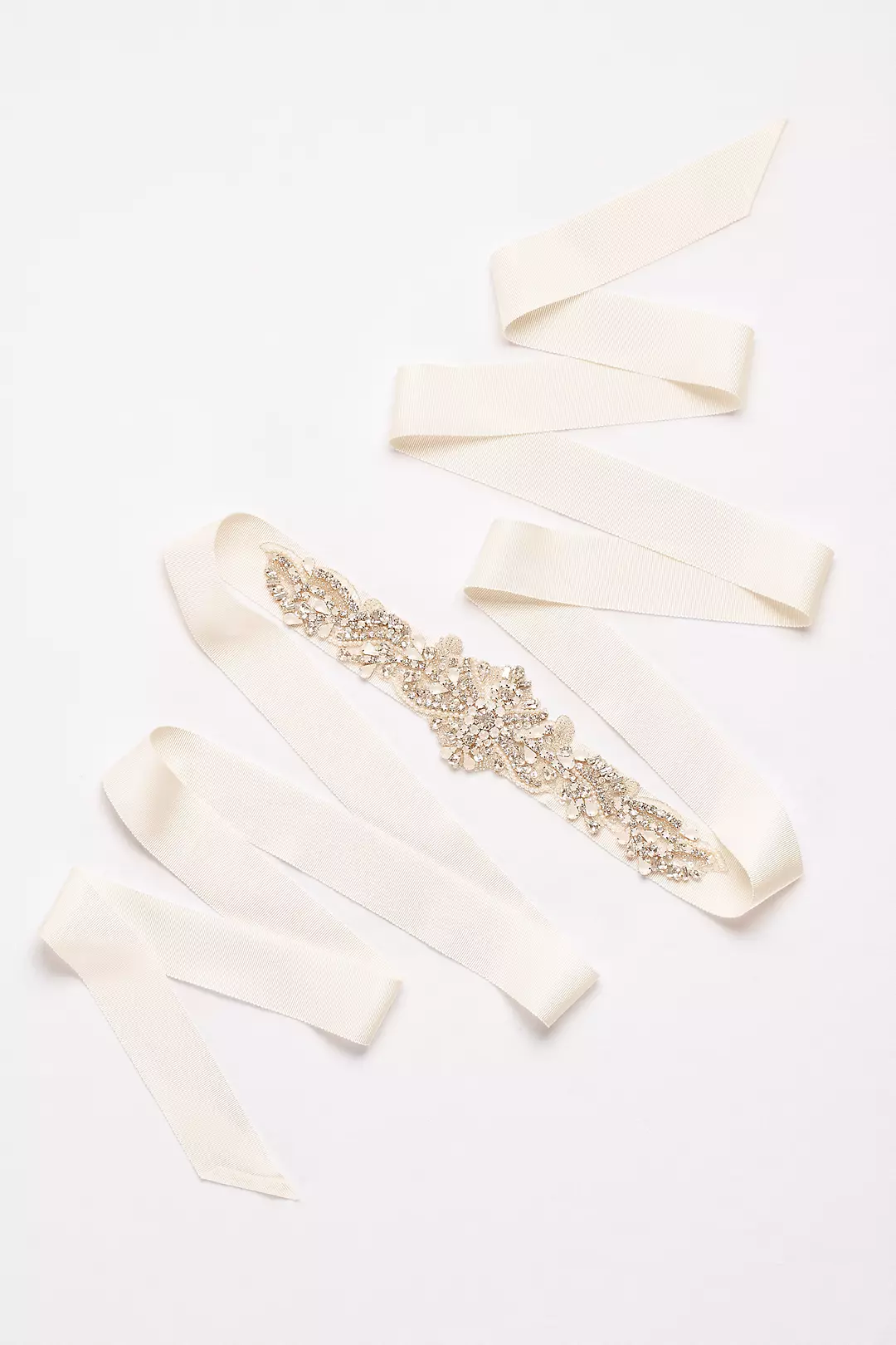 Crystal and Pearl Grosgrain Ribbon Sash Image