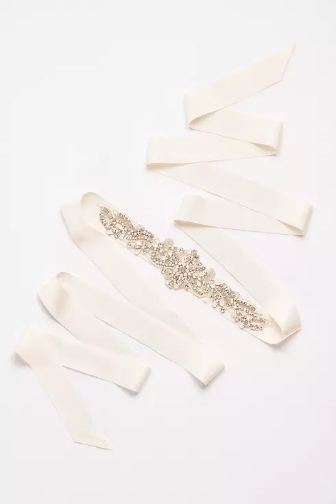 Crystal and Pearl Grosgrain Ribbon Sash Image 1