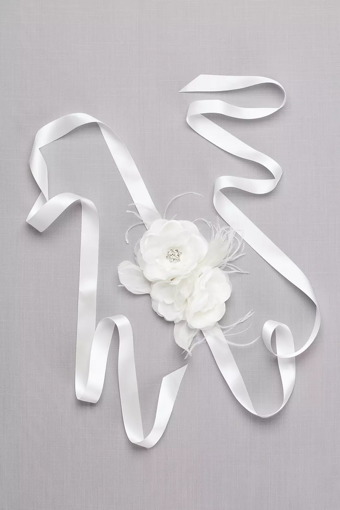 Flower Sash with Crystals and Feathers Image