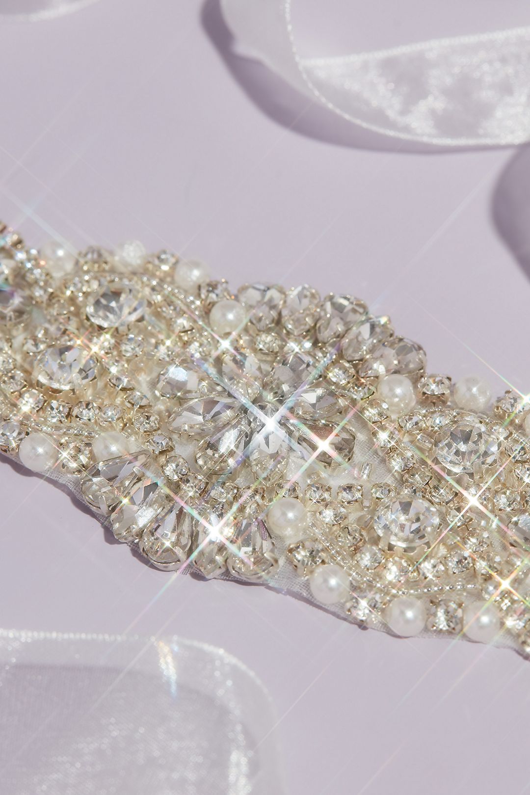 Crystal Burst Sash with Pave and Pearl Accents Image 2